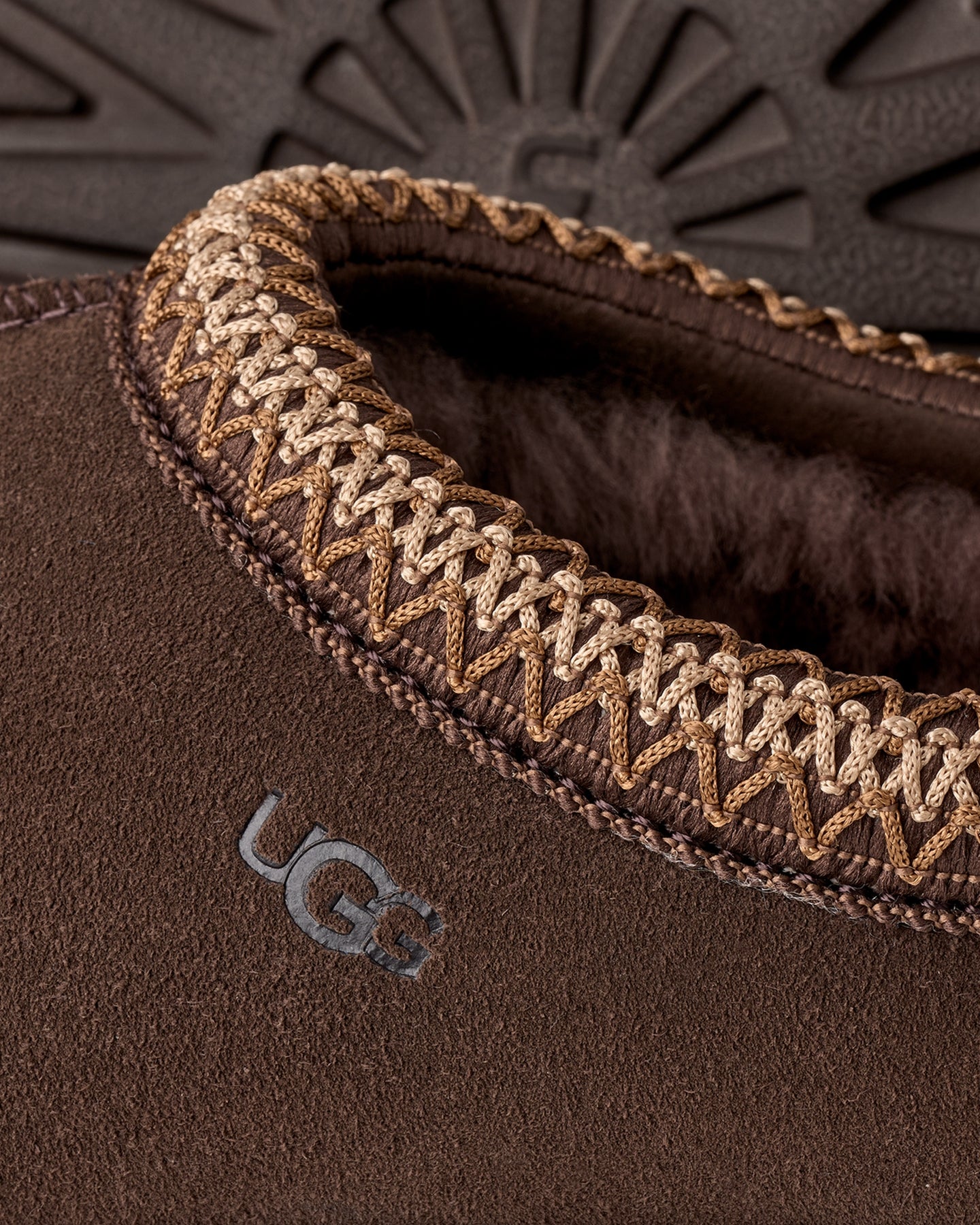 Women's Tasman II Slide met mocassin detail Stoffig Cacao