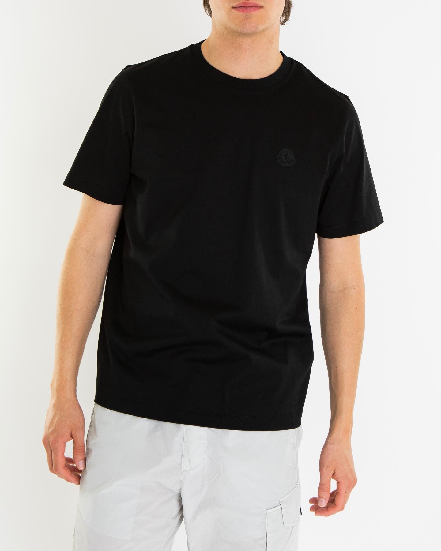 Heren Verticaal Logo T-Shirt Zwart