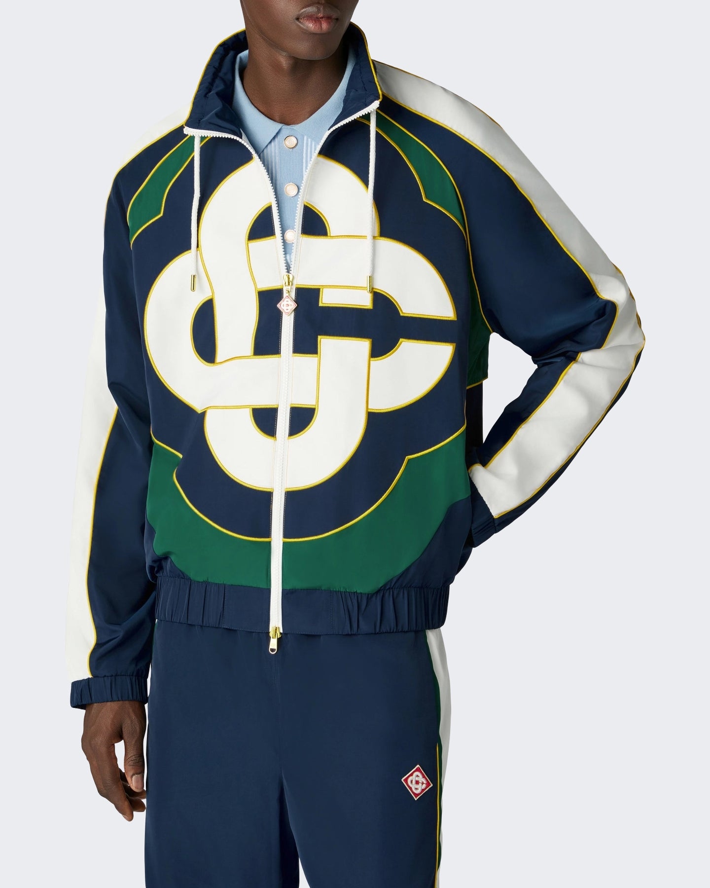 Heren Cc Applique Colourblock Windbreaker Jacket Wit