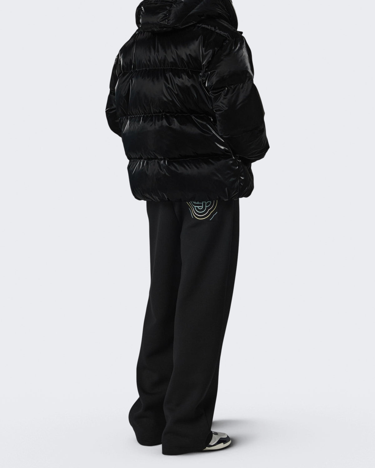Men's Zip Hood Down Puffer Black