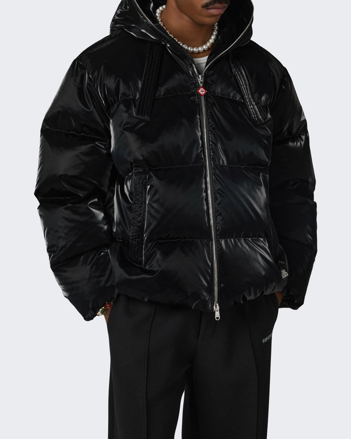 Men's Zip Hood Down Puffer Black