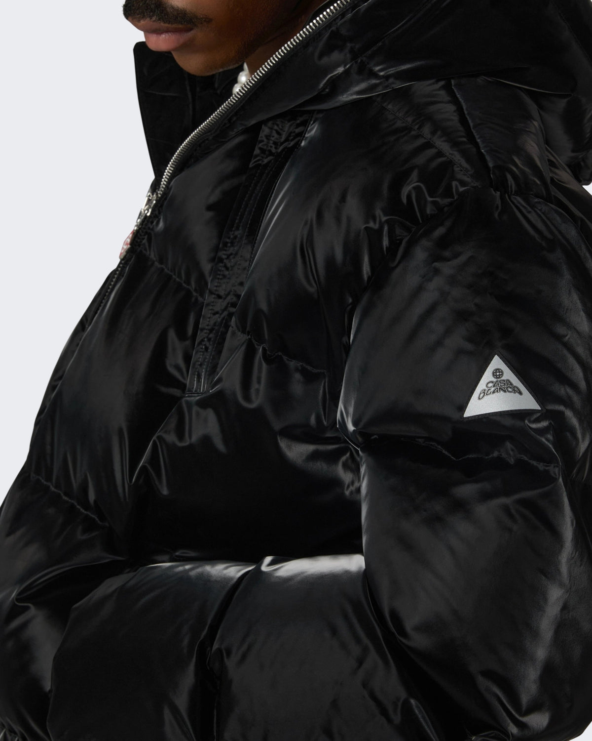 Men's Zip Hood Down Puffer Black