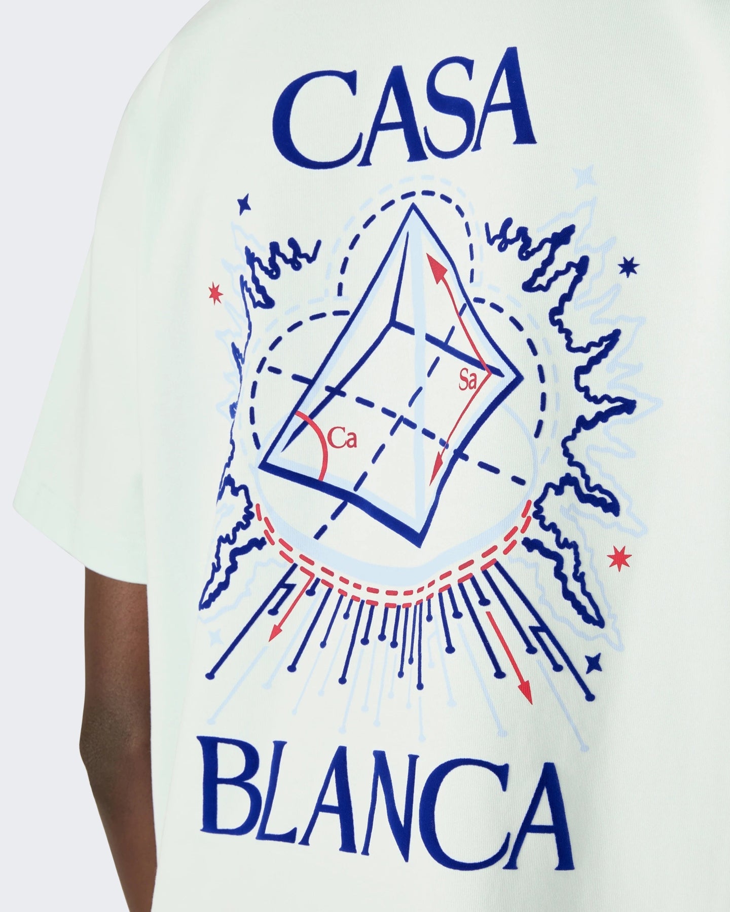 Heren Celestial Pyramid Flock Printed Classic T-Shirt Celestial Pyramid Blauw