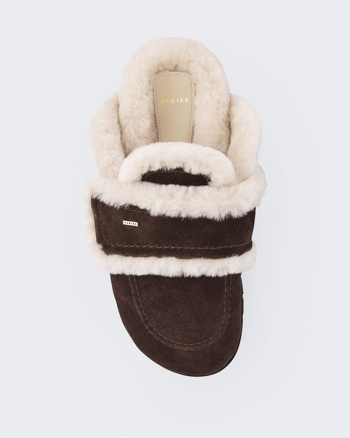 Women's Teddy Furry sneaker met bont Brown