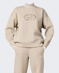 Women's Sweater met col lurex melange Silver — huidige kleur