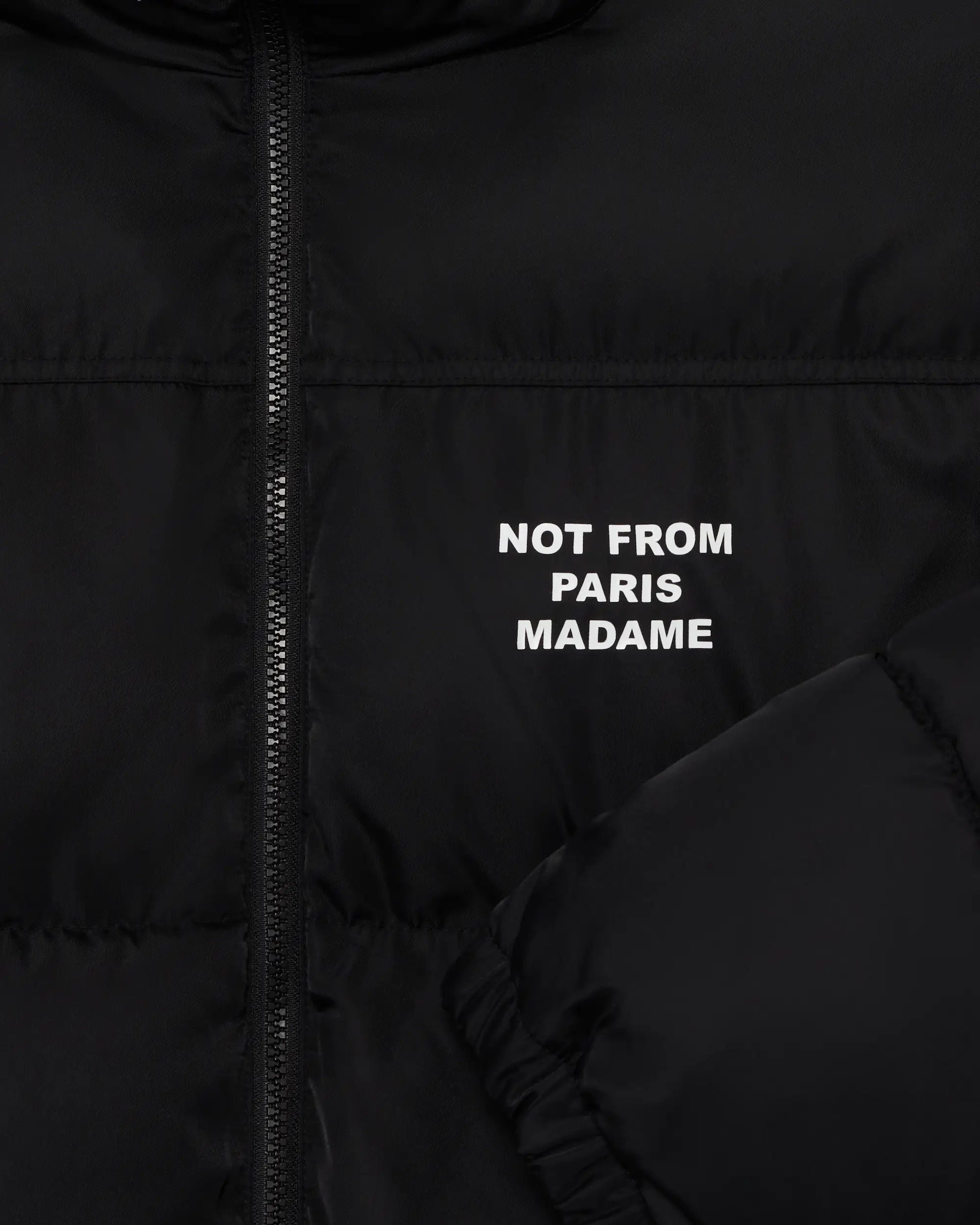 Heren Pufferjack met slogan Zwart