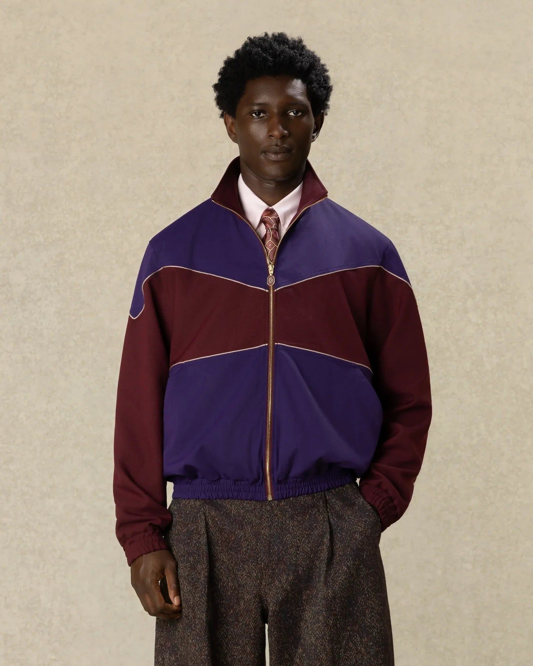 Heren Trackjack twill two tone Paars