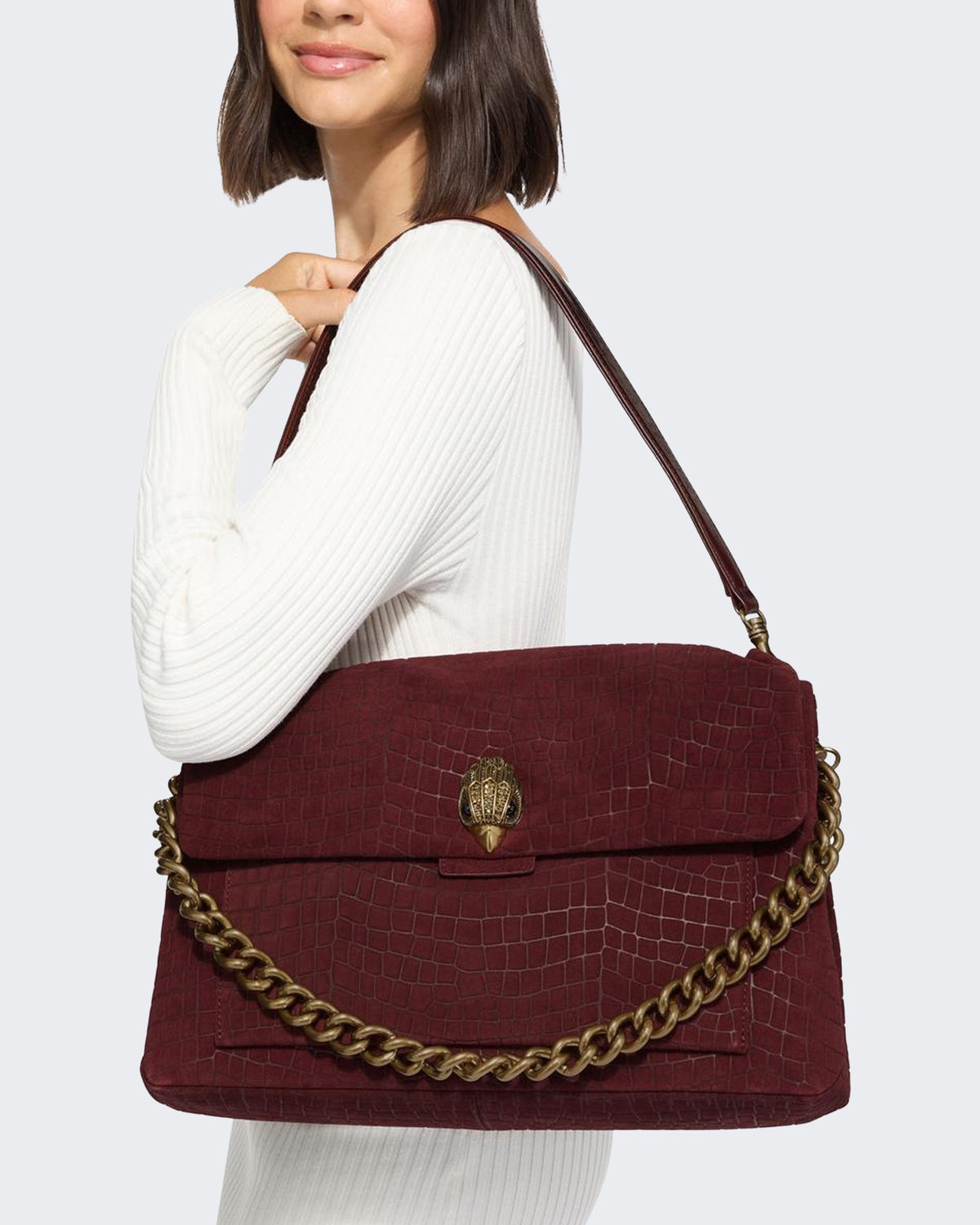 Women's 690-Celia Xl Shoulder Bag-Red-Leather/Other 54