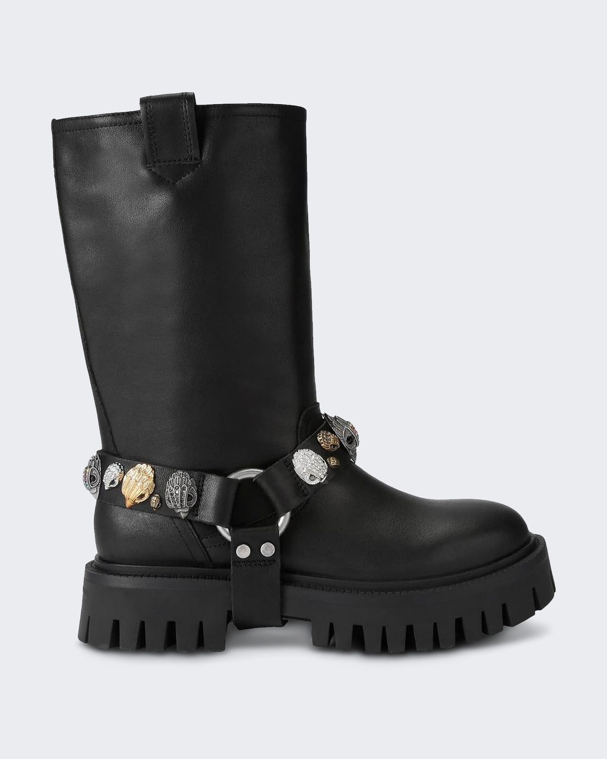 Women's 225-Eagles Harness Biker-Black-Leather Black