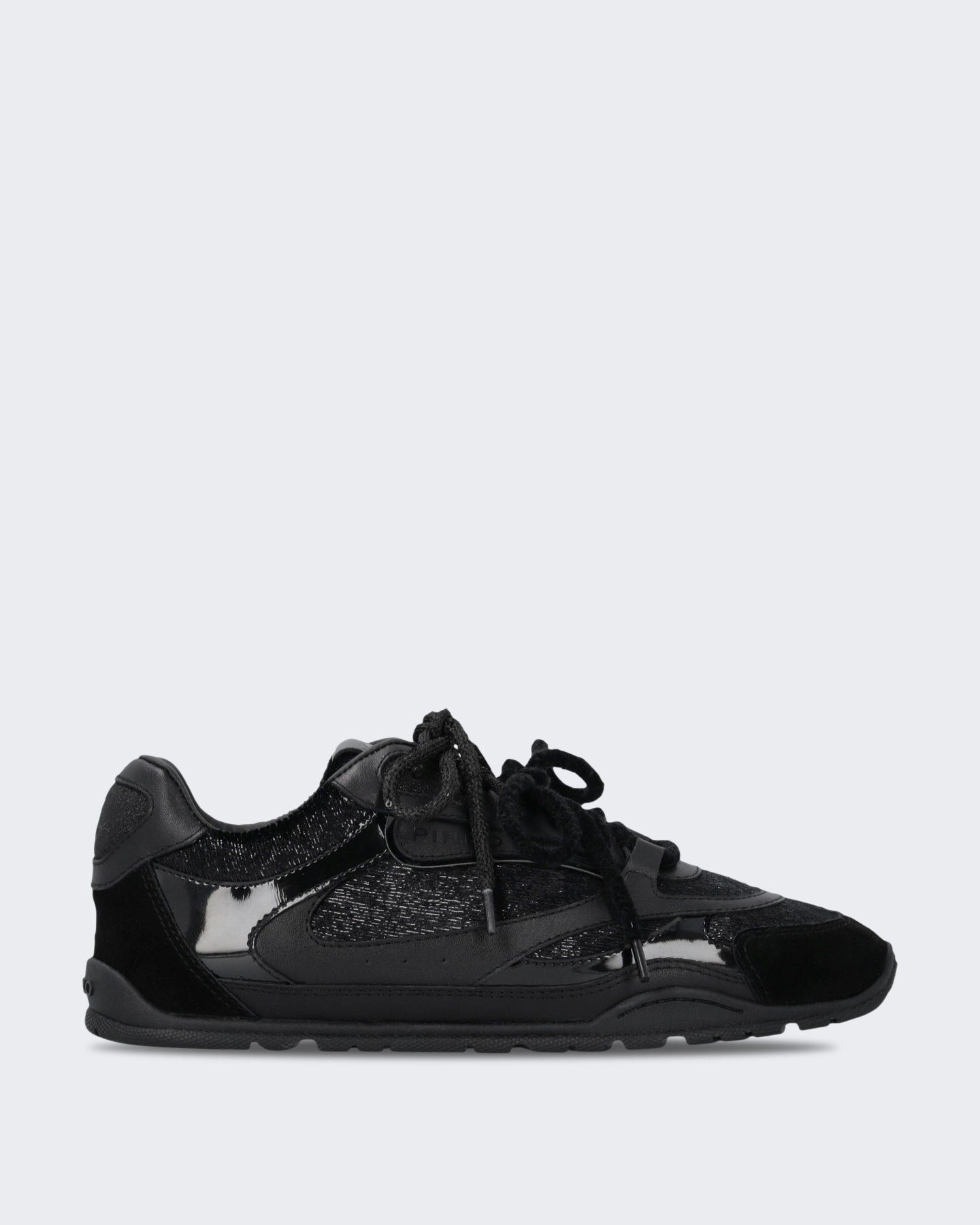 Women's Yulia sneaker van leer en fluweel met Black