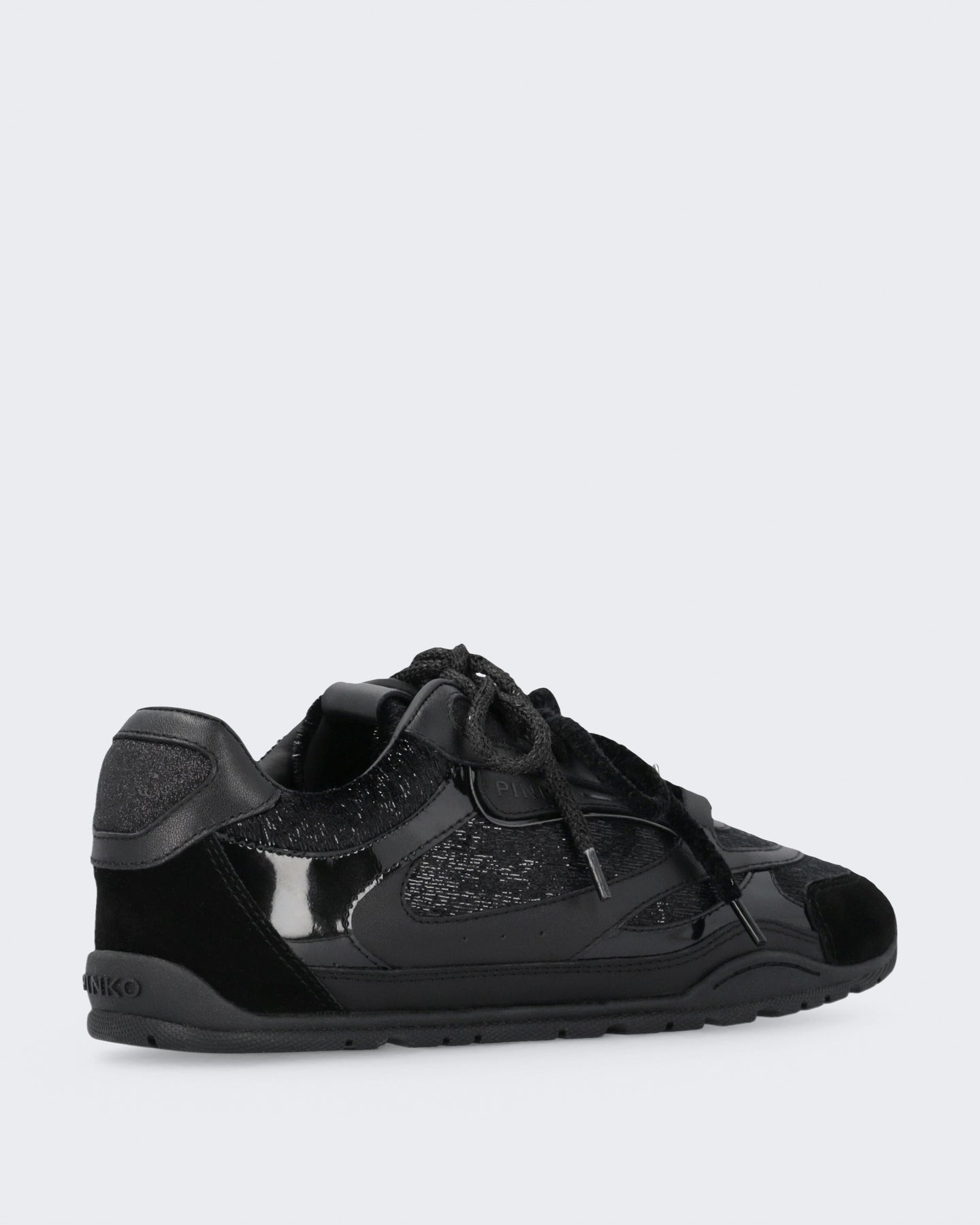 Women's Yulia sneaker van leer en fluweel met Black