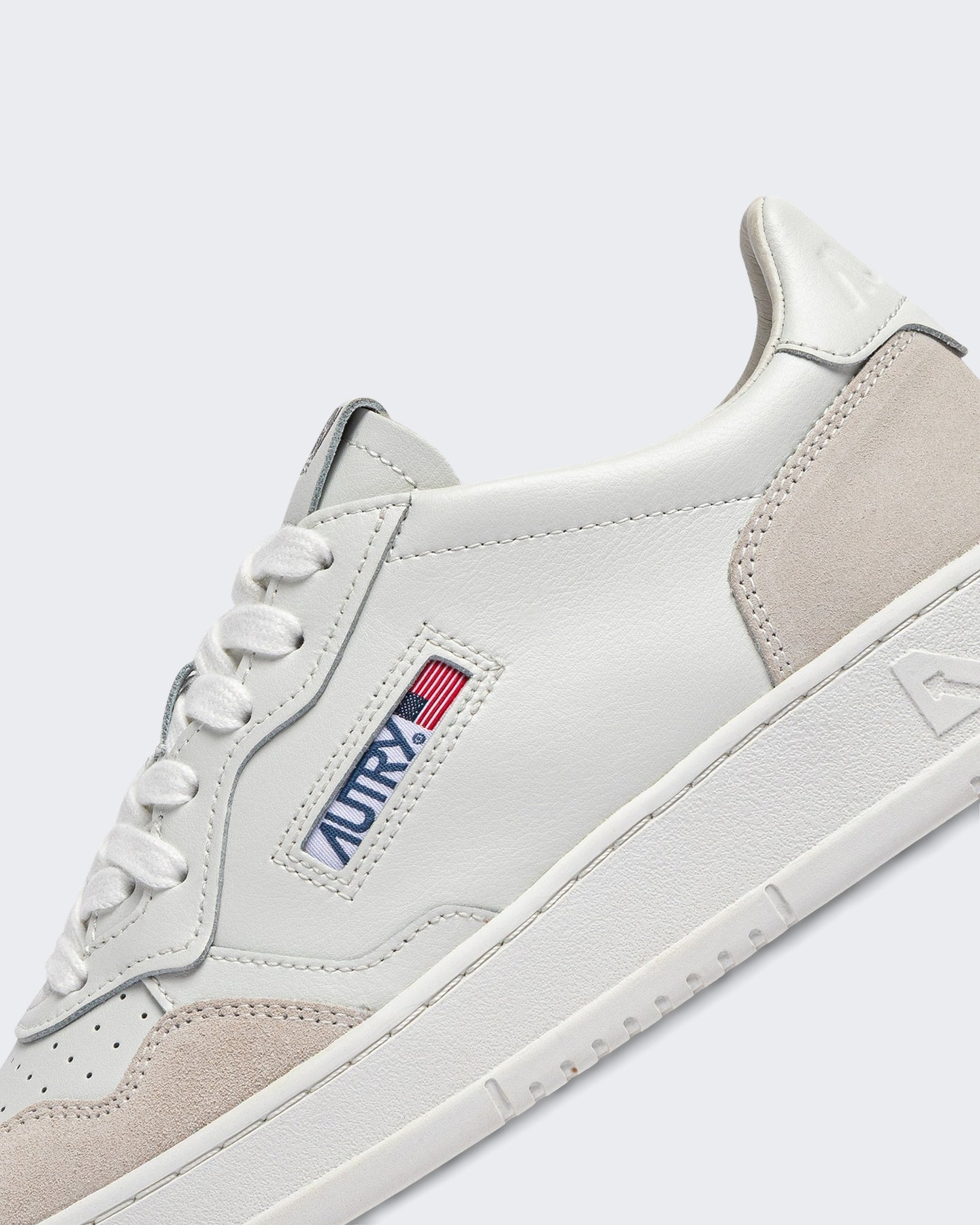 Dames Medalist Low sneakers leer suède Total White