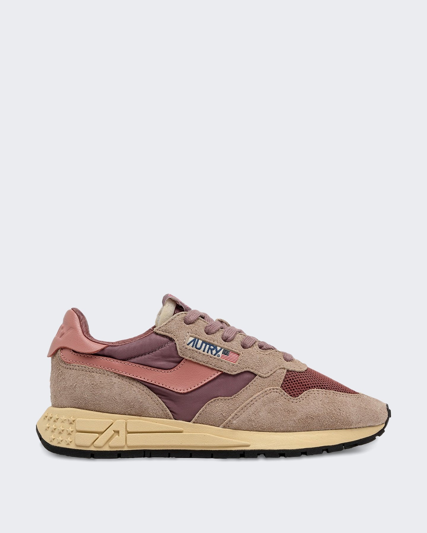 Dames Reelwind Low sneakers suède met netdetail Beige