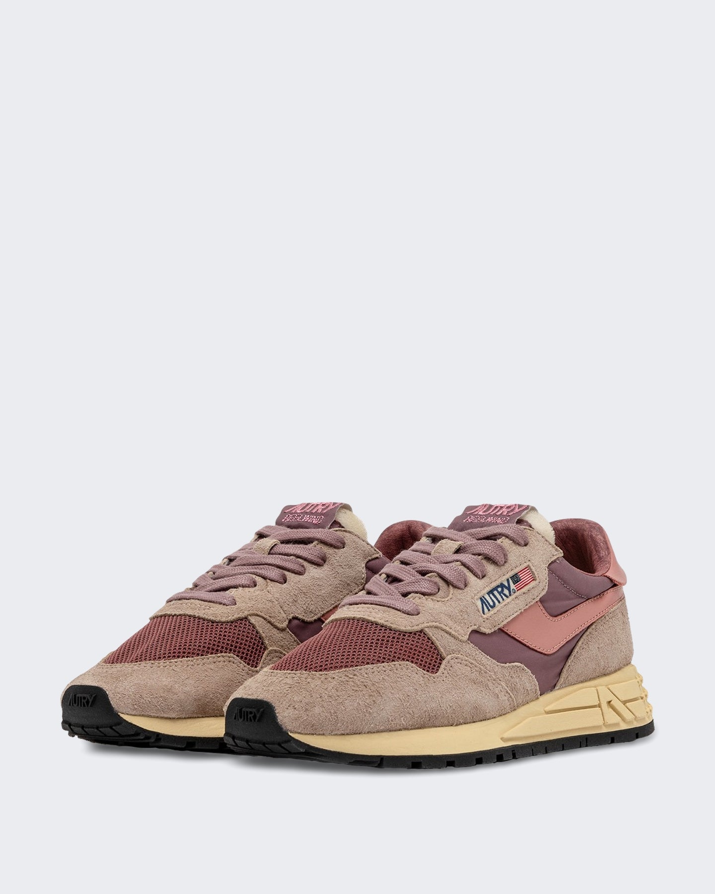 Dames Reelwind Low sneakers suède met netdetail Beige