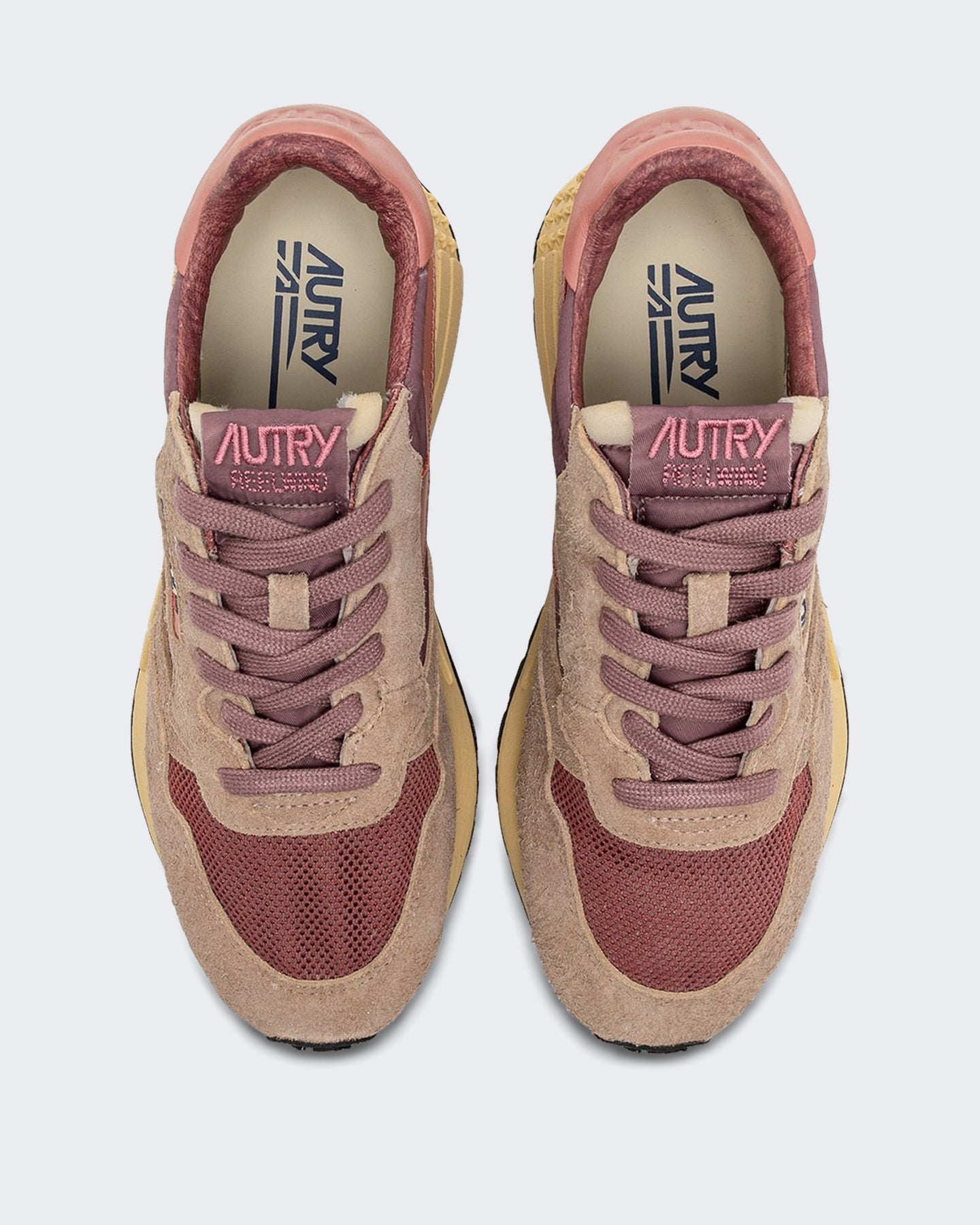 Dames Reelwind Low sneakers suède met netdetail Beige