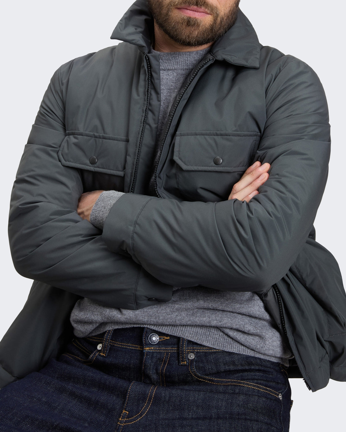 Men's Cloud overshirt met opzakken Grey