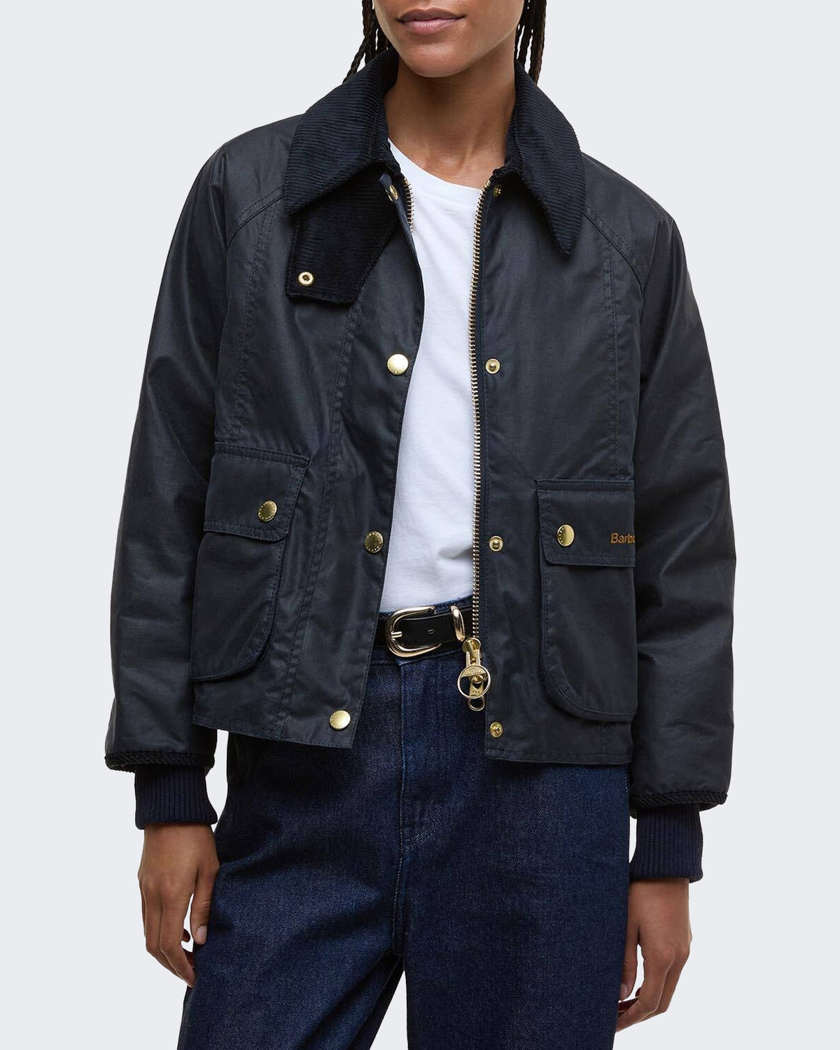 Dames Cropped Beadnell gewaxte Blauw