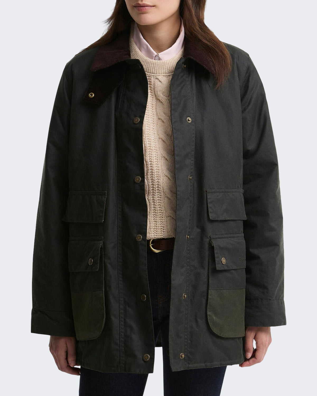 Dames Modern Border waxjas Groen