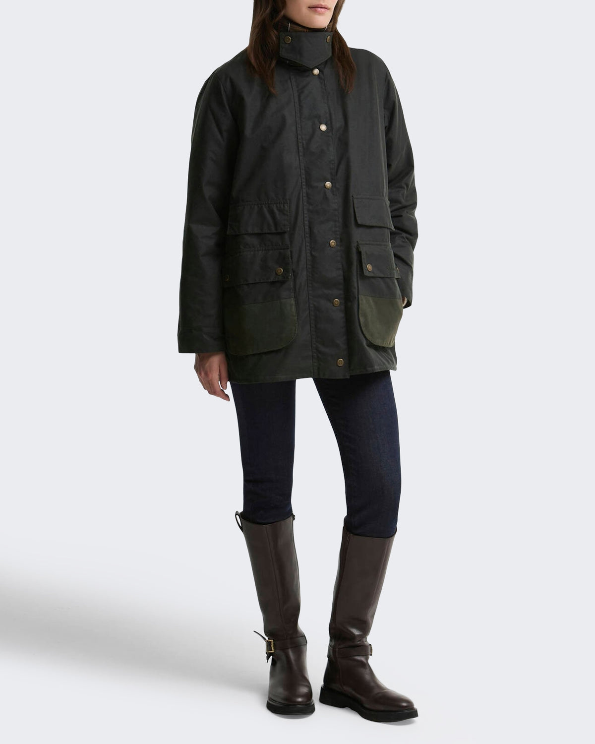 Dames Modern Border waxjas Groen
