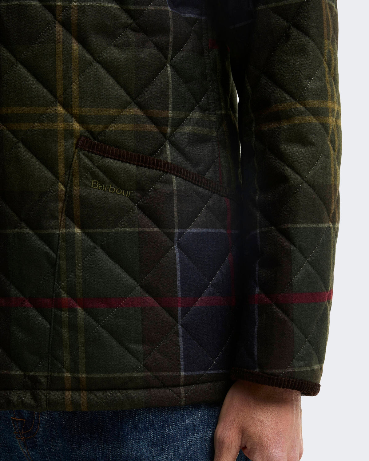 Men's Heritage Liddesdale gewatteerde Jacket met tartan Green