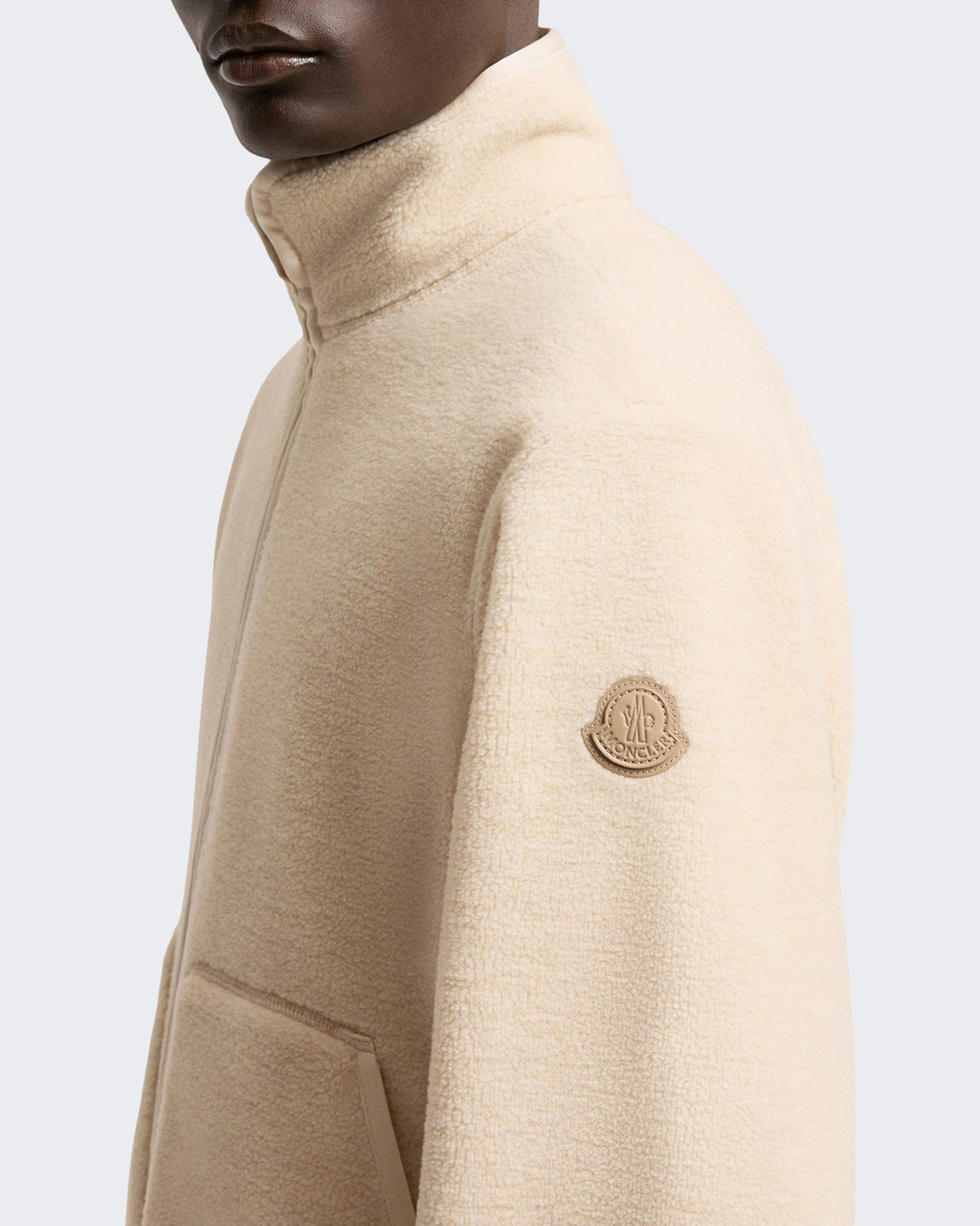 Men's Zip-up cardigan Beige