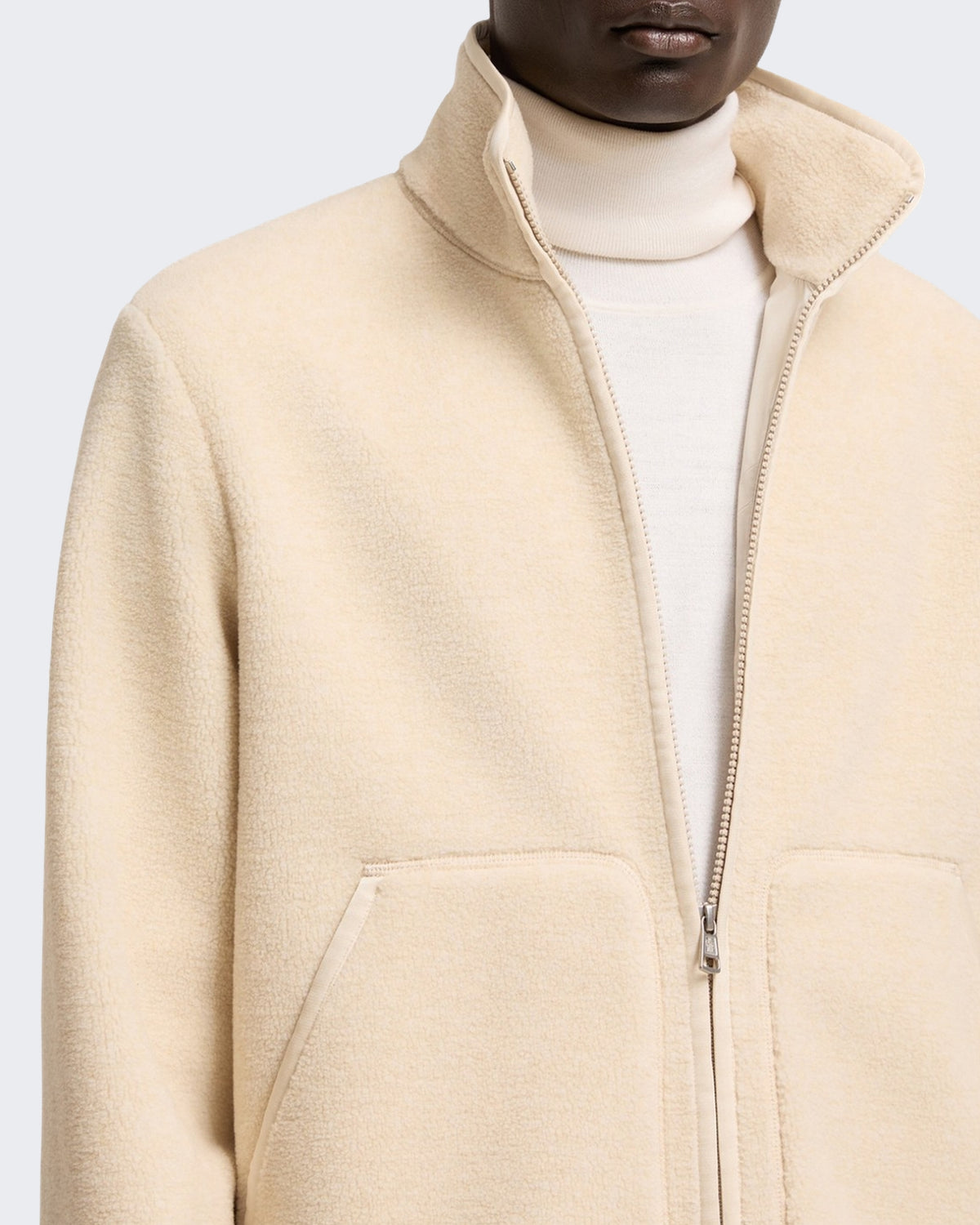 Men's Zip-up cardigan Beige
