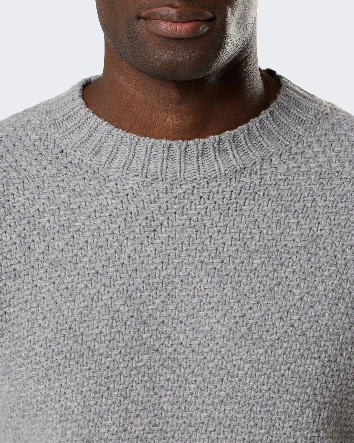 Men's Crew Neck-Grey Melange-V0m60 Grey