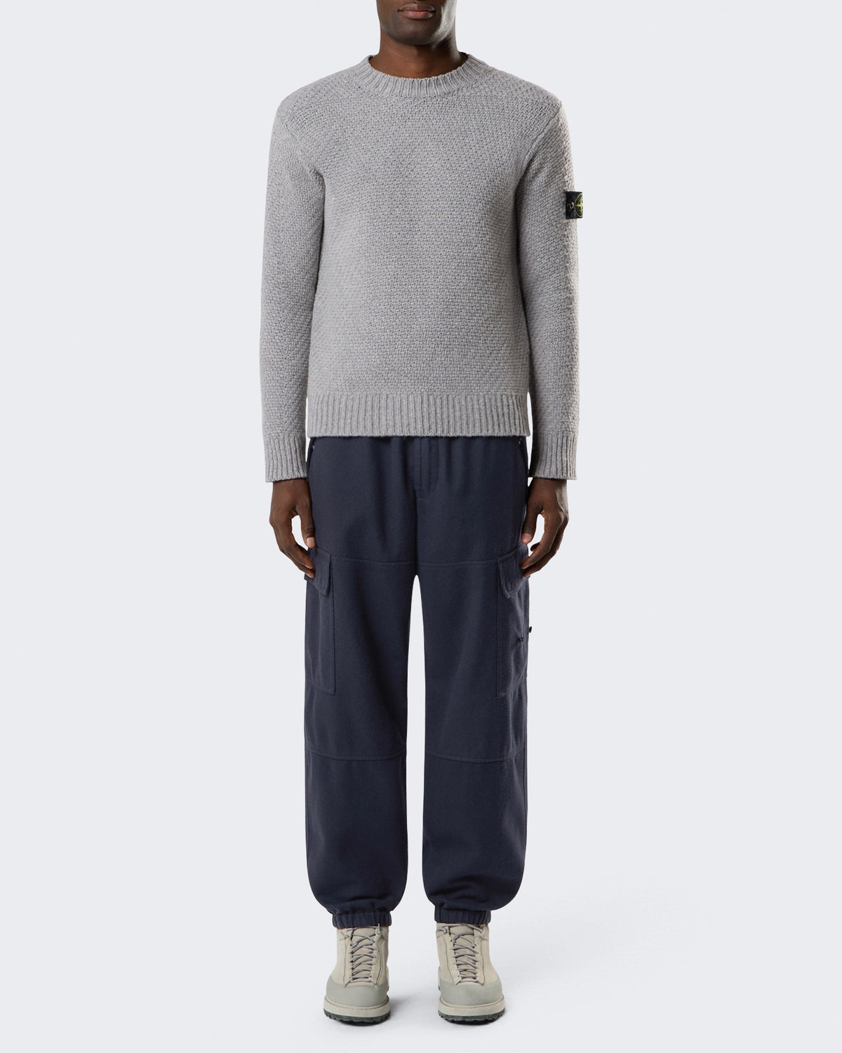 Men's Crew Neck-Grey Melange-V0m60 Grey