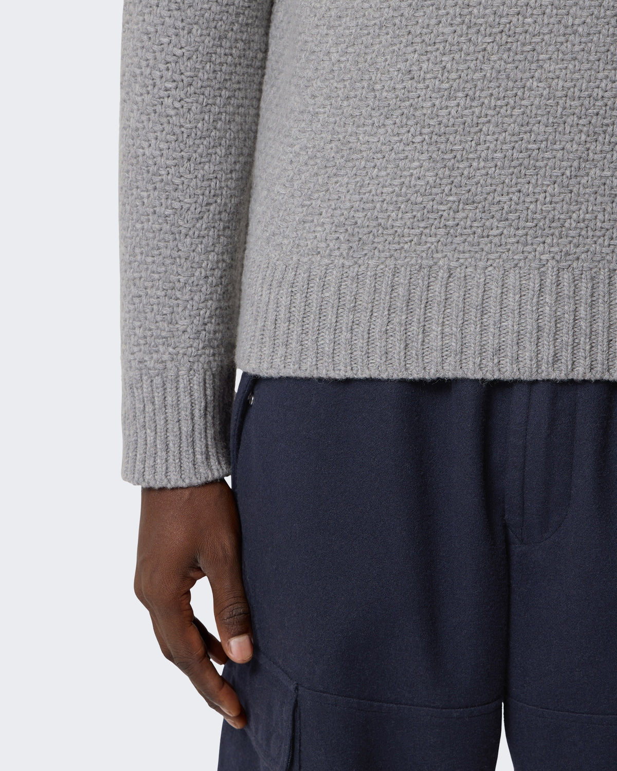 Men's Crew Neck-Grey Melange-V0m60 Grey