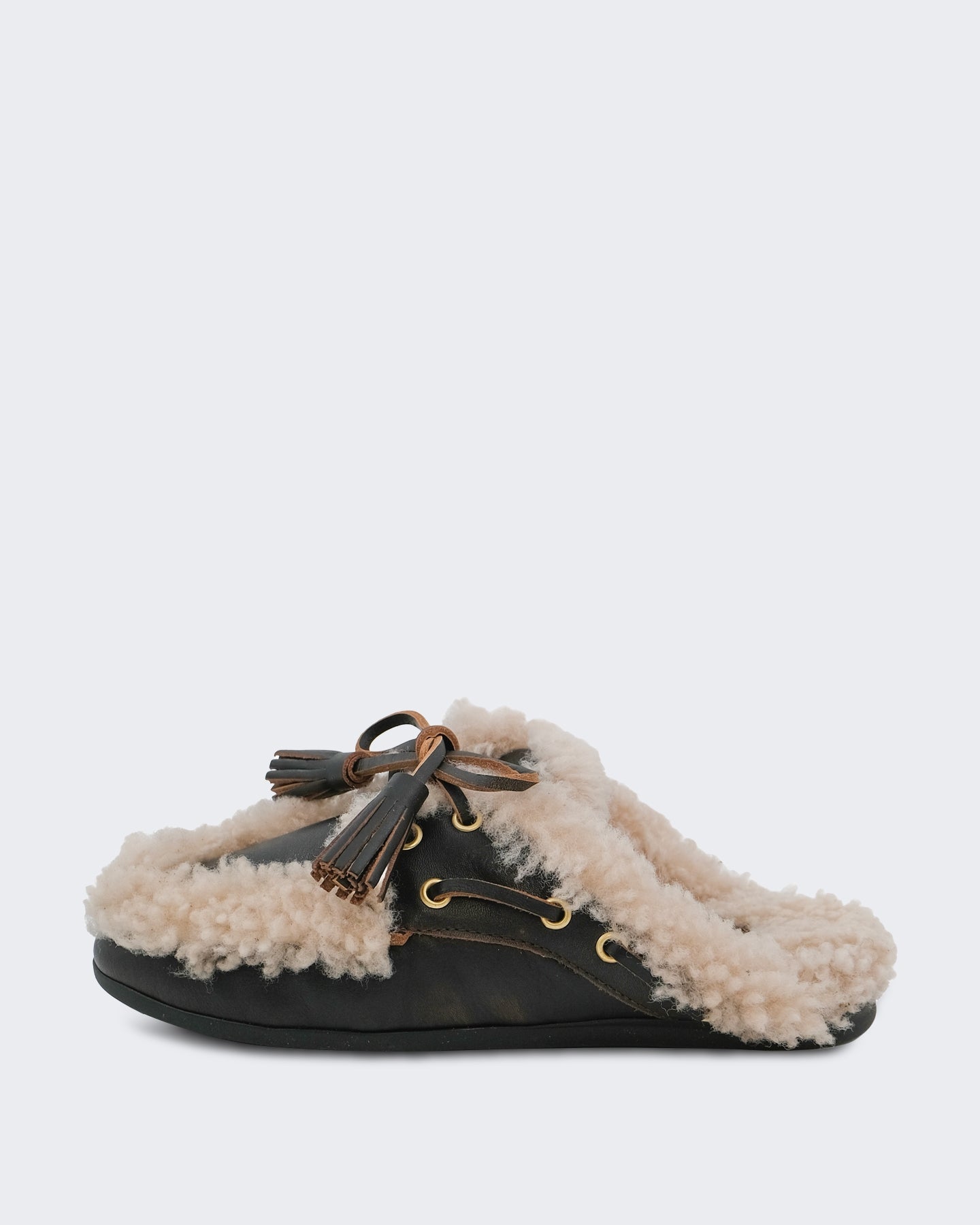 Dames Slipper met gouden accenten Beige