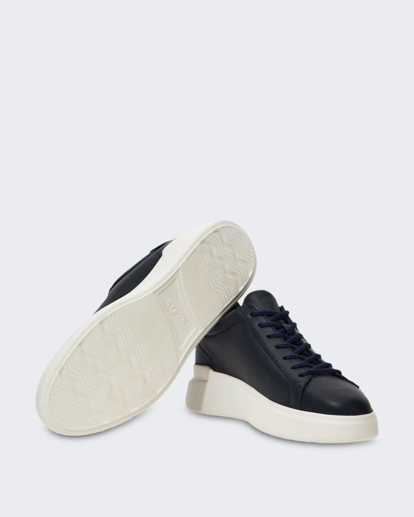 Heren Veterschoenen sneaker met H-profiel Nachtblauw