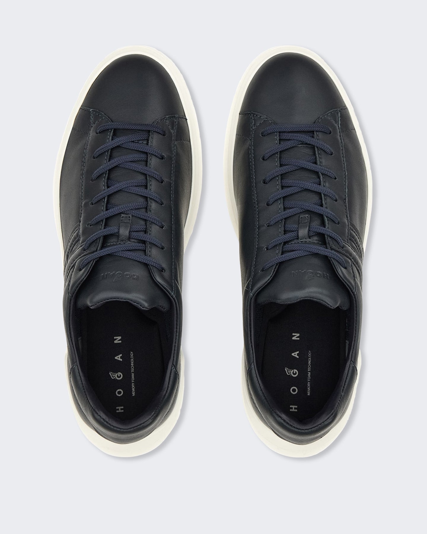 Heren Veterschoenen sneaker met H-profiel Nachtblauw