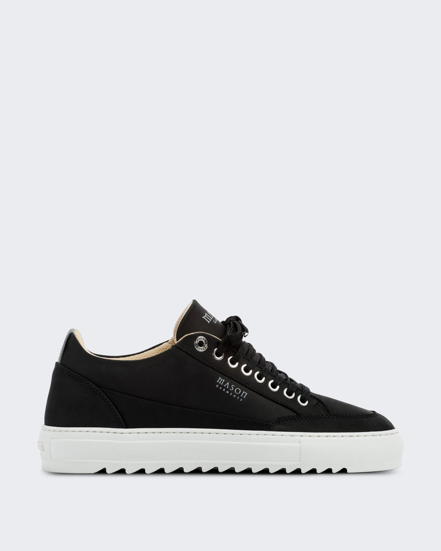 Heren Leren sneaker met subtiele detaillering in zwart