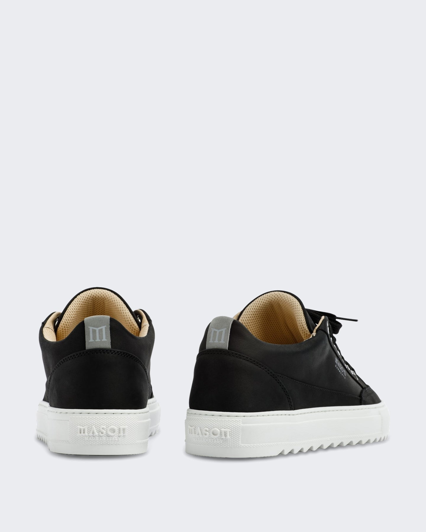 Heren Leren sneaker met subtiele detaillering in zwart