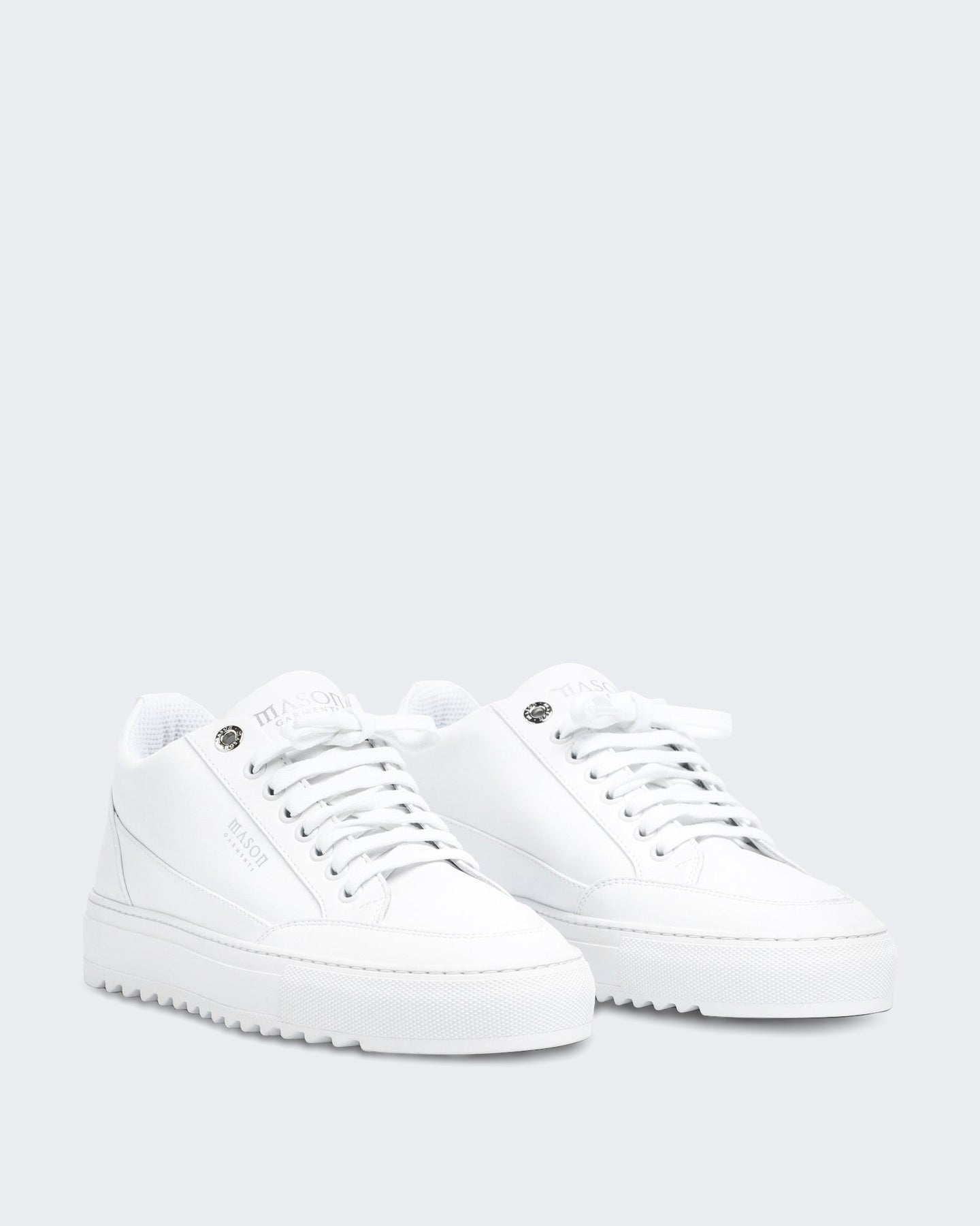Heren Leren sneaker in strak wit