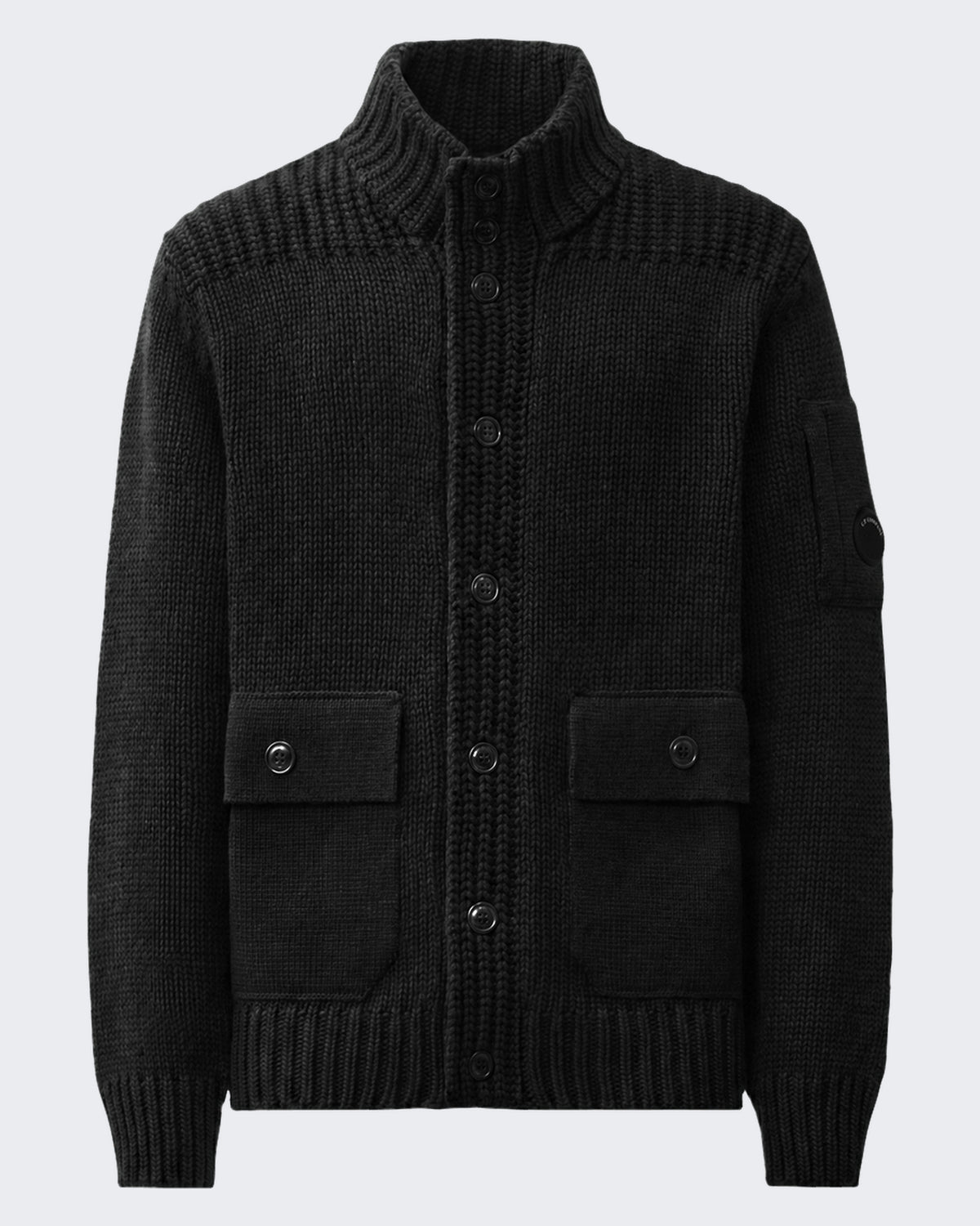 Men's Gebreid Cardigan met knoopsluiting in Black