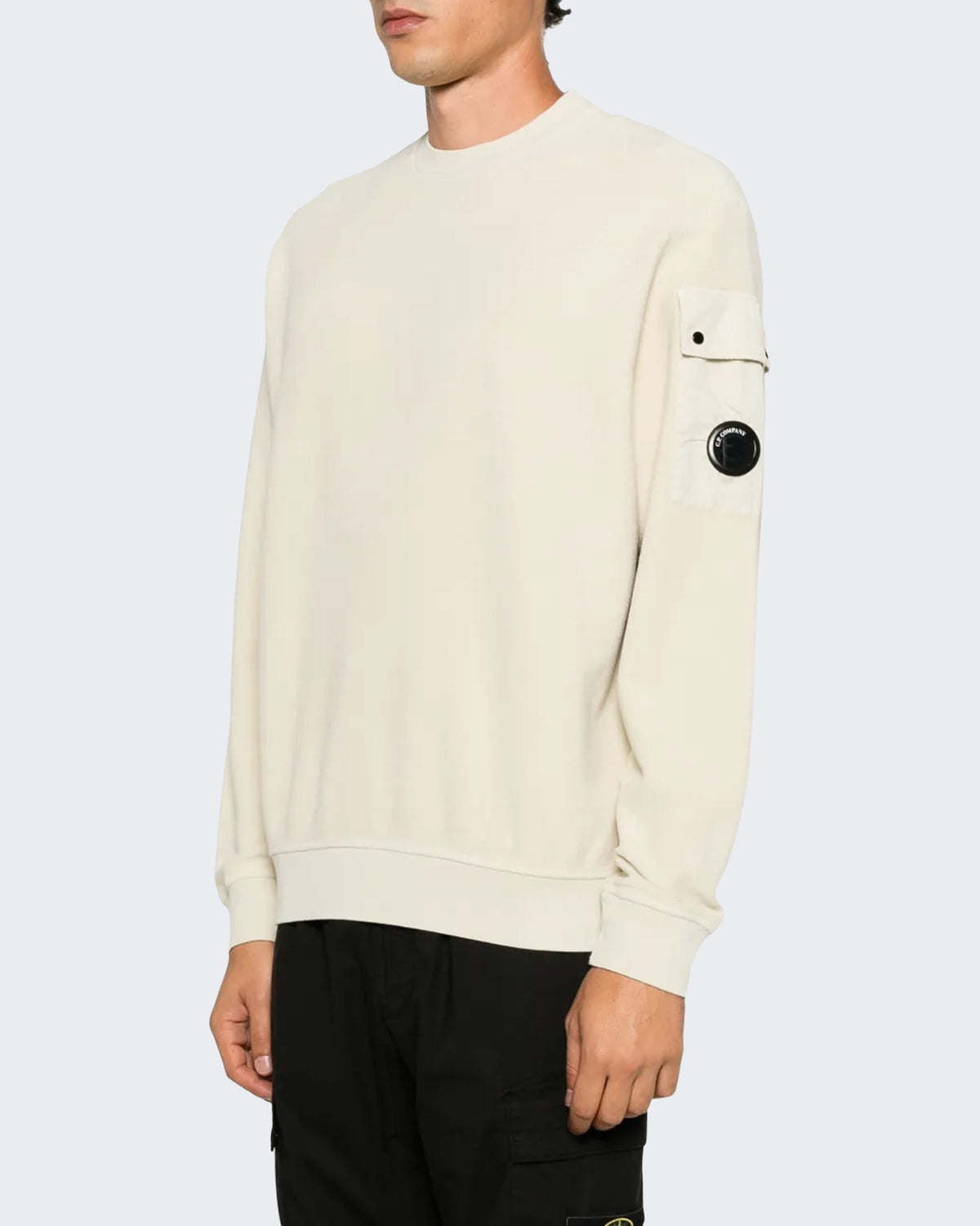 Men's Sweater met ronde hals in zilverberken tint Silver