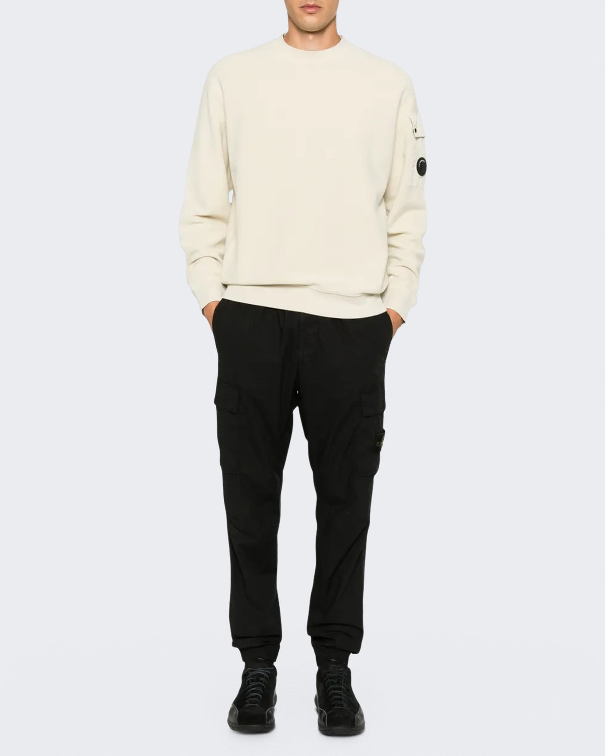 Men's Sweater met ronde hals in zilverberken tint Silver