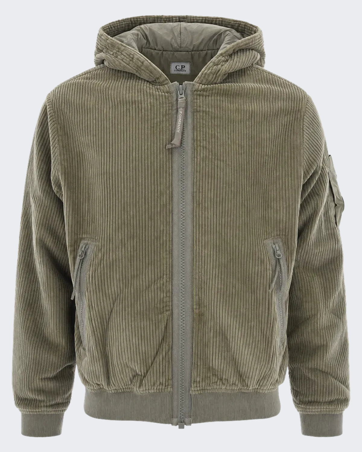 Men's Hoodie met open kraag Steengrijs