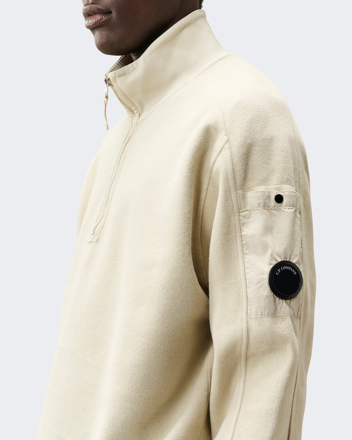 Men's Sweatshirt met polokraag Silver