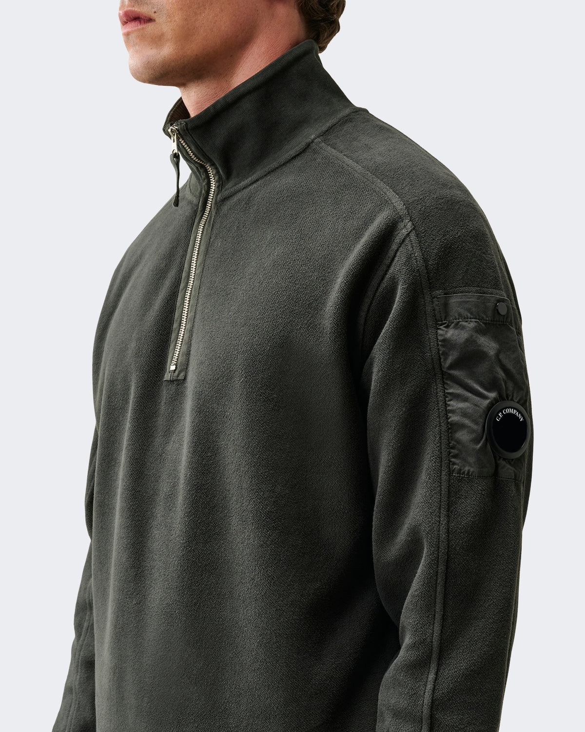 Men's Sweatshirt met polokraag Grey