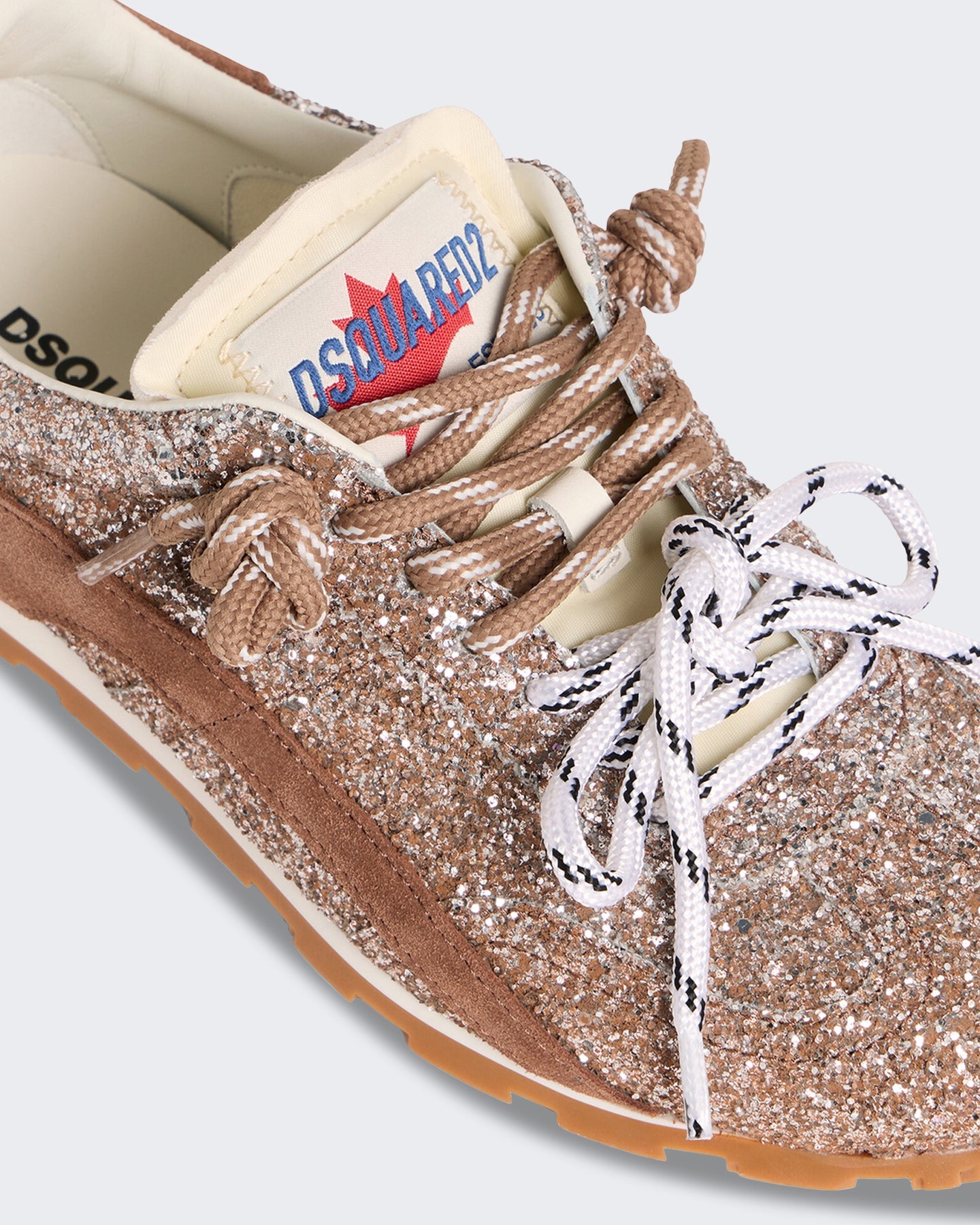 Dames Leren sneaker met veters Bruin
