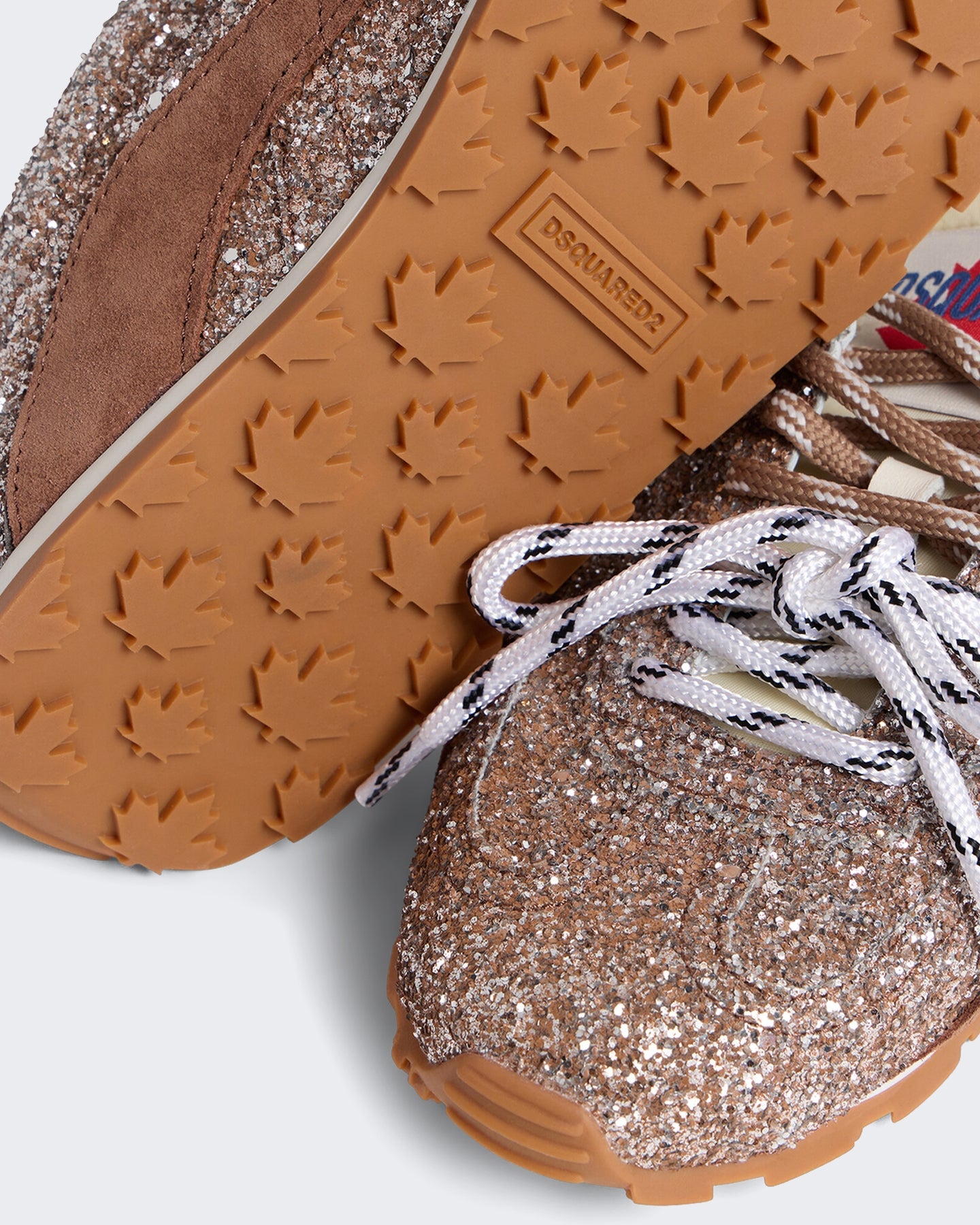 Dames Leren sneaker met veters Bruin