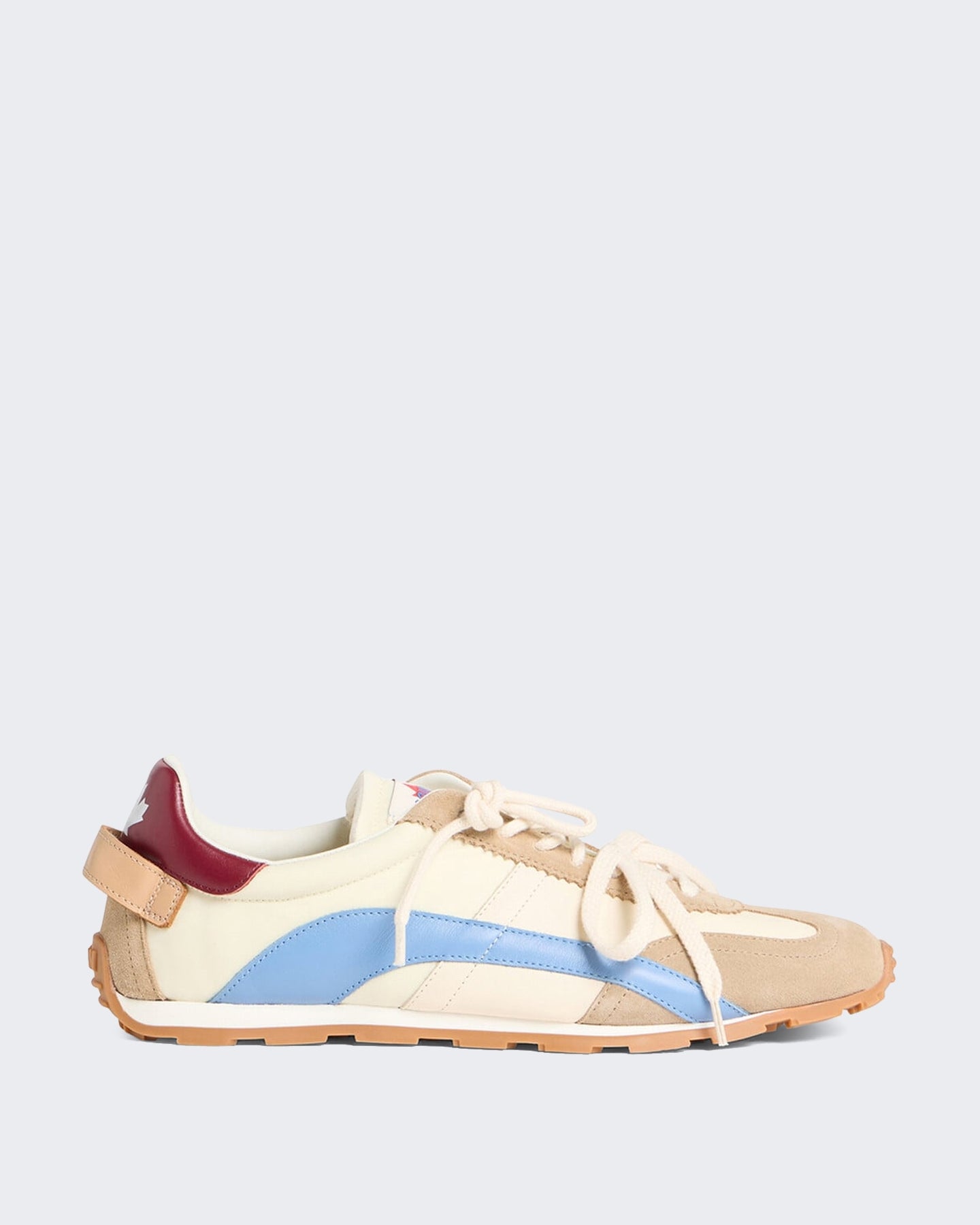Heren DC-642 sneaker in wit, beige en azuurblauw