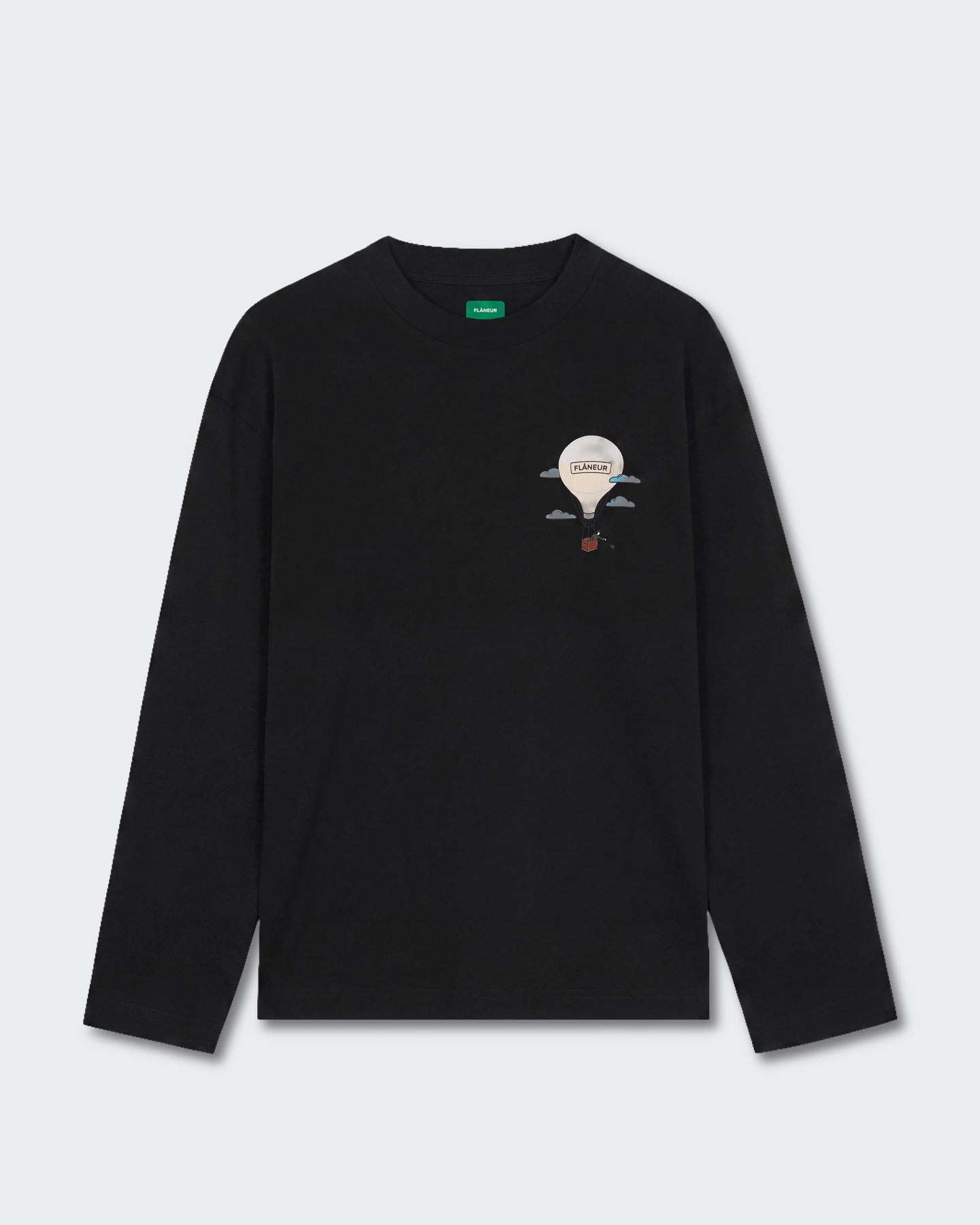 Heren Longsleeve shirt met ballonmouwen Zwart