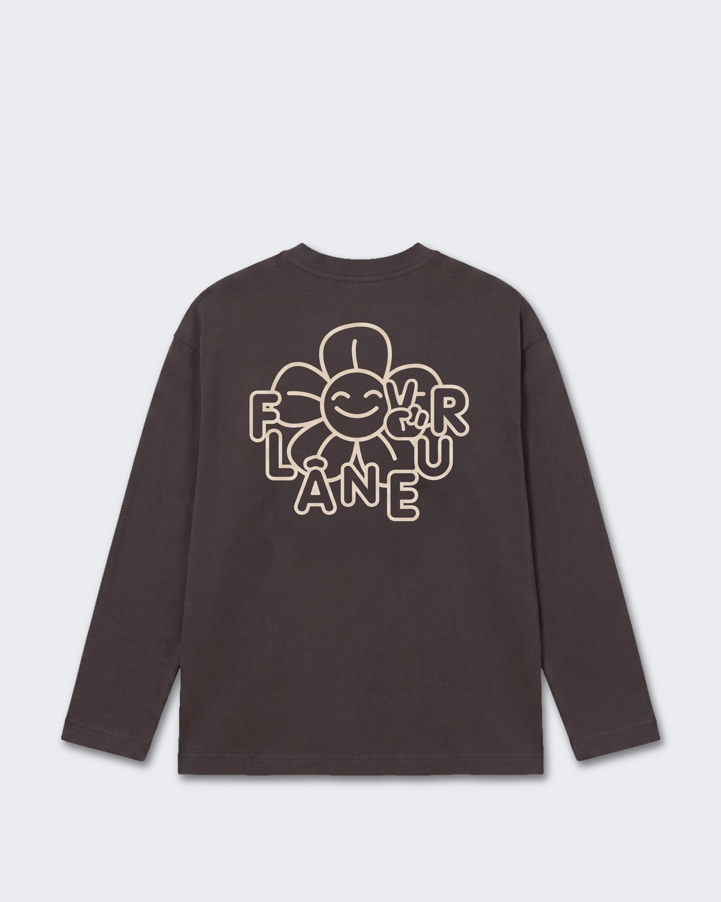 Heren Longsleeve shirt met bloemenprint Bruin