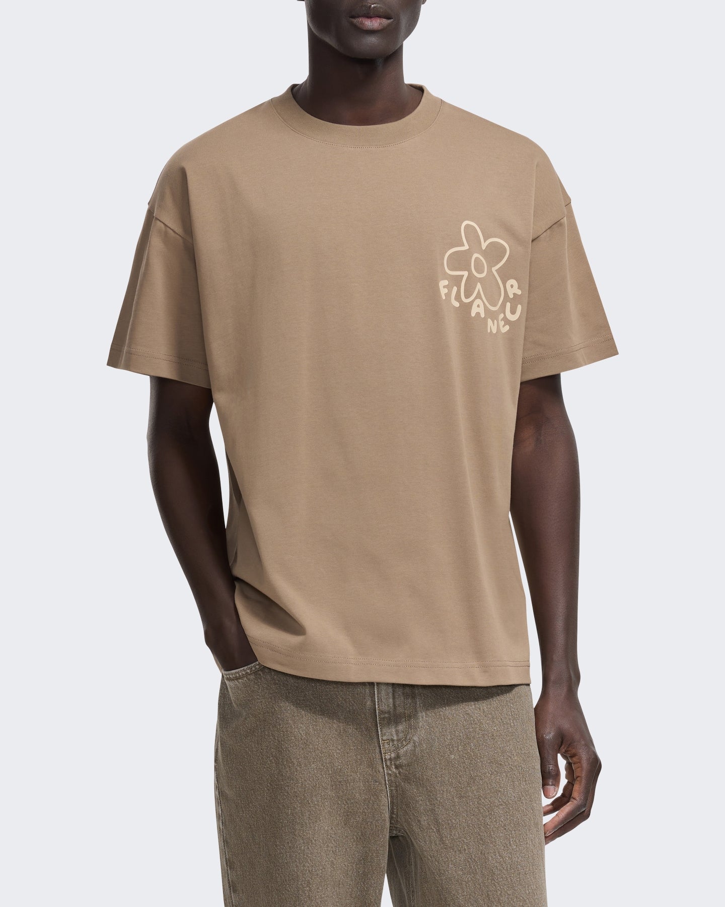 Heren Blossom T-shirt met korte mouw Bruin