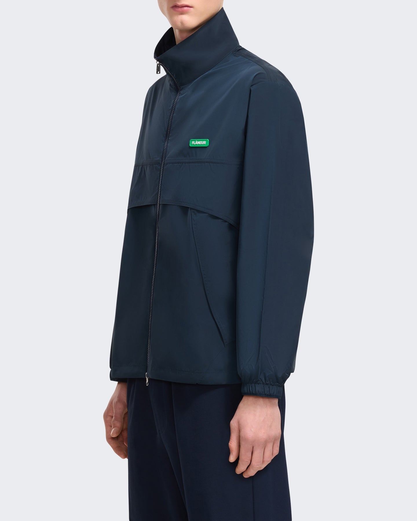 Heren Badge track jacket met embleem Blauw