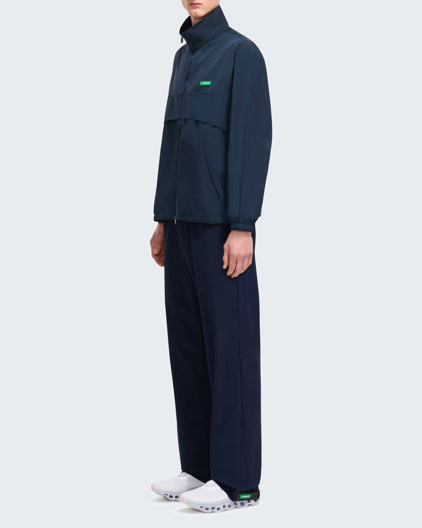 Heren Badge track jacket met embleem Blauw