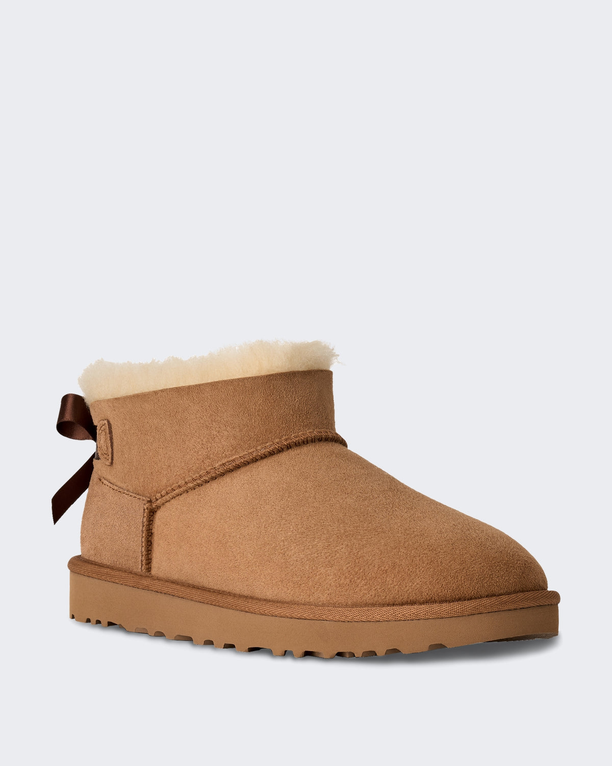 Women's Ultra mini Boots met strikdetail Beige